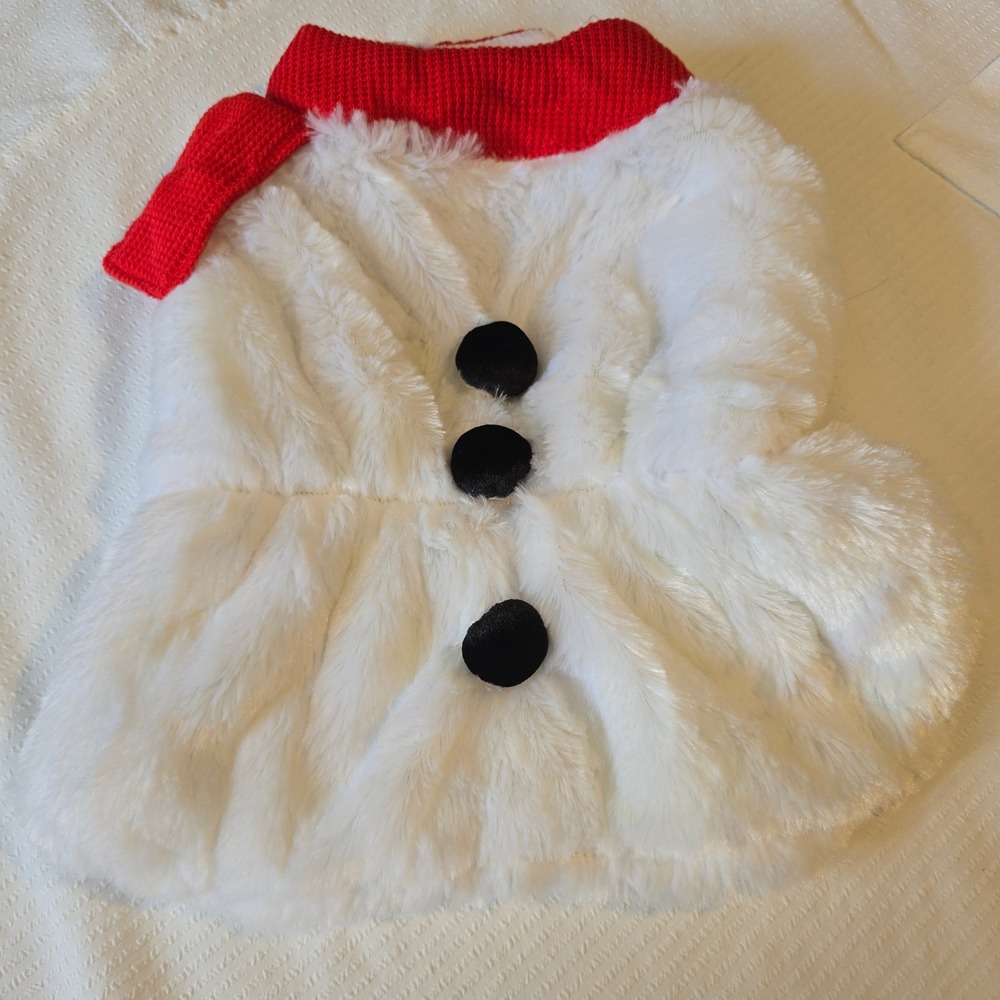 Snowman Dog Costume Pet Clothes Holiday Winter Outfit Dress Up